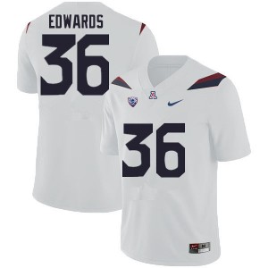 Men RJ Edwards White University of Arizona #36 Jersey 364607-750