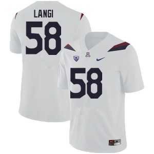 Men Sam Langi White Arizona Wildcats #58 Jersey 857708-763
