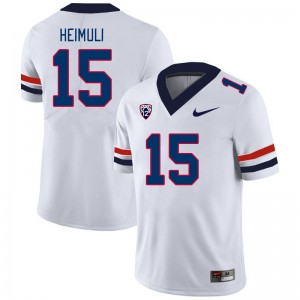 Men Daniel Heimuli White Arizona #15 Jersey 165143-120