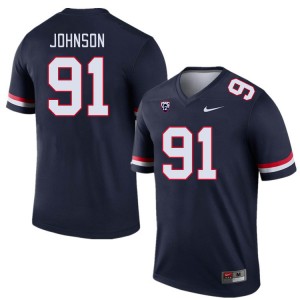 Men Isaiah Johnson Navy University of Arizona #91 Jersey 796130-198