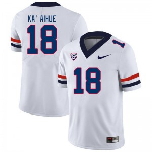 Men Kamuela Ka'aihue White University of Arizona #18 Jersey 220645-791