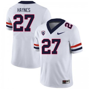 Men Rex Haynes White University of Arizona #27 Jersey 192157-549