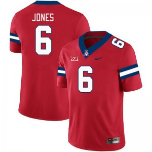 Men AJ Jones Red University of Arizona #6 Big 12 Conference Jersey 450685-909