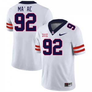 Men Chubba Ma'ae White University of Arizona #92 Big 12 Conference Jersey 113010-287