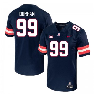 Men Cyrus Durham Navy University of Arizona #99 Big 12 Conference Jersey 906829-302