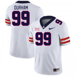 Men Cyrus Durham White University of Arizona #99 Big 12 Conference Jersey 720825-598