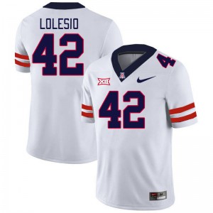 Men Dominic Lolesio White Arizona #42 Big 12 Conference Jersey 551973-810