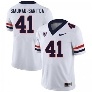 Men Eddie Siaumau-Sanitoa White University of Arizona #41 Jersey 691855-463