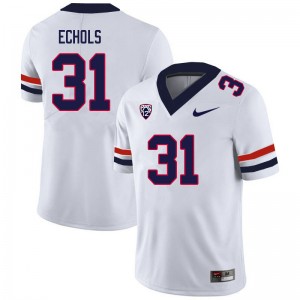 Men Hunter Echols White University of Arizona #31 Jersey 124025-792