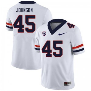 Men Issaiah Johnson White Arizona Wildcats #45 Jersey 174768-949