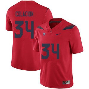 Men Jacob Colacion Red University of Arizona #34 Jersey 259317-127