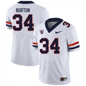 Men John Burton White Arizona #34 Jersey 981083-652