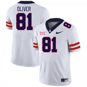 Men Julius Oliver White Arizona Wildcats #81 Big 12 Conference Jersey 171834-300