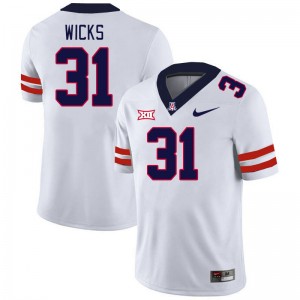 Men Kaden Wicks White Arizona #31 Big 12 Conference Jersey 569428-272