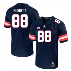 Men Keyan Burnett Navy University of Arizona #88 Big 12 Conference Jersey 381427-767