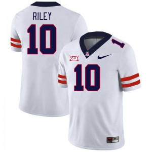 Men Malachi Riley White University of Arizona #10 Big 12 Conference Jersey 342581-692