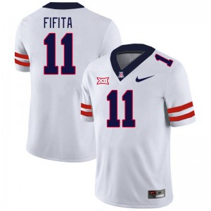 Men Noah Fifita White Arizona #11 Big 12 Conference Jersey 423976-869