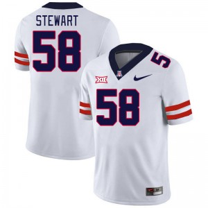 Men Ryan Stewart White Arizona #58 Big 12 Conference Jersey 947706-279
