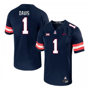 Men Tacario Davis Navy Wildcats #1 Big 12 Conference Jersey 421097-207