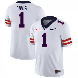 Men Tacario Davis White Arizona #1 Big 12 Conference Jersey 942753-707