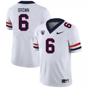 Men Taye Brown White Arizona #6 Jersey 438255-681