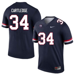 Men Trey Cartledge Navy Wildcats #34 Jersey 243647-239