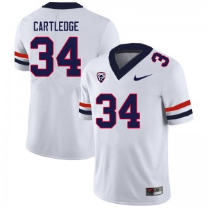 Men Trey Cartledge White Arizona Wildcats #34 Jersey 236465-814