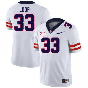 Men Tyler Loop White University of Arizona #33 Big 12 Conference Jersey 856785-551