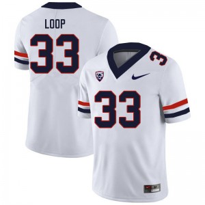Men Tyler Loop White University of Arizona #33 Jersey 731101-356
