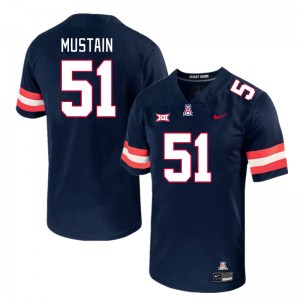 Men Tyler Mustain Navy University of Arizona #51 Big 12 Conference Jersey 119277-417