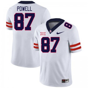 Men Tyler Powell White University of Arizona #87 Big 12 Conference Jersey 799522-247