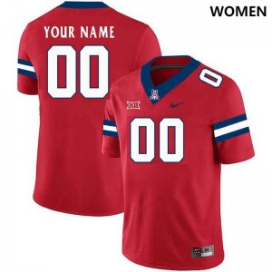 Women Custom Red Arizona Wildcats #00 Big 12 Conference Jersey 645028-494