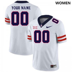 Women Custom White Arizona #00 Big 12 Conference Jersey 805610-699