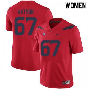 Women David Watson Red Arizona Wildcats #67 Jersey 473066-406