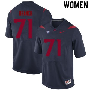 Women Darrell Branch Navy Arizona Wildcats #71 Jersey 265740-825