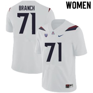 Women Darrell Branch White Arizona Wildcats #71 Jersey 231263-690
