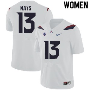 Women Isaiah Mays White Wildcats #13 Jersey 546209-126