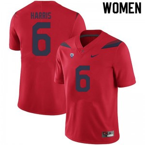 Women Jason Harris Red Arizona Wildcats #6 Jersey 749037-227