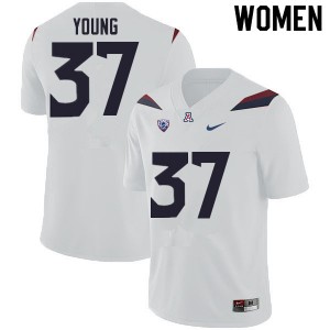 Women Jaydin Young White Arizona Wildcats #37 Jersey 665448-494