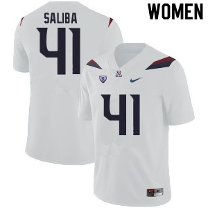 Women Mike Saliba White University of Arizona #41 Jersey 835073-687