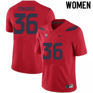 Women RJ Edwards Red Wildcats #36 Jersey 533701-682