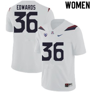 Women RJ Edwards White Arizona Wildcats #36 Jersey 763857-553