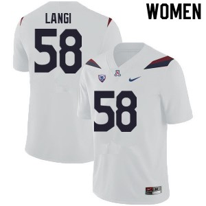 Women Sam Langi White Wildcats #58 Jersey 719400-825