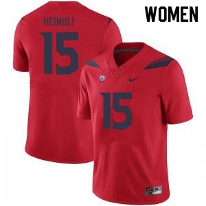 Women Daniel Heimuli Red Arizona Wildcats #15 Jersey 449251-658