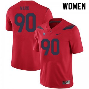 Women Isaiah Ward Red Wildcats #90 Jersey 528046-457