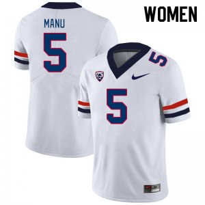 Women Jacob Manu White Arizona #5 Jersey 906590-138