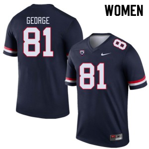 Women Jake George Navy University of Arizona #81 Jersey 268534-664