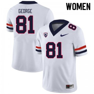Women Jake George White Wildcats #81 Jersey 140595-696