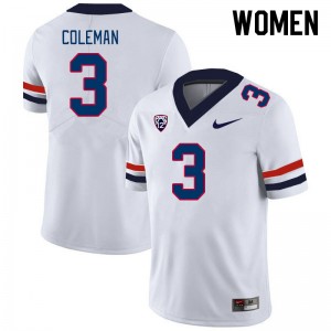 Women Jonah Coleman White Arizona Wildcats #3 Jersey 166060-162