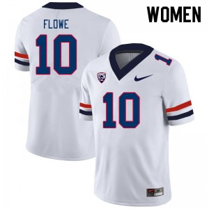 Women Justin Flowe White University of Arizona #10 Jersey 538518-971